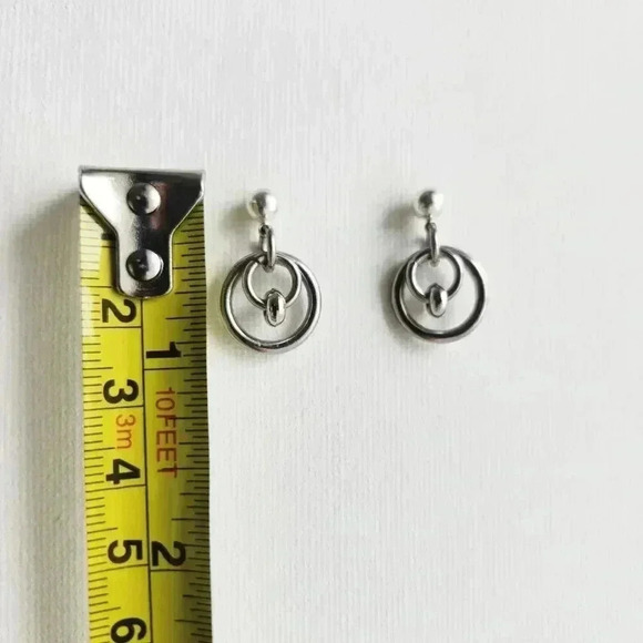 Silver chainmaille double hoop earrings - Picture 8 of 8